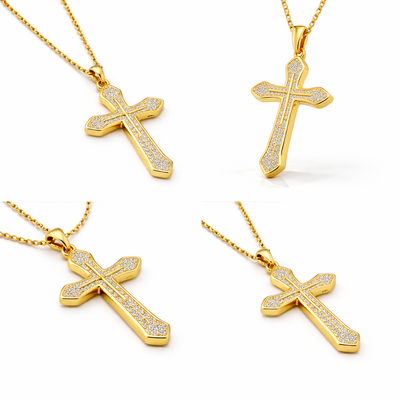 Colgante Cruz Dorada Ice