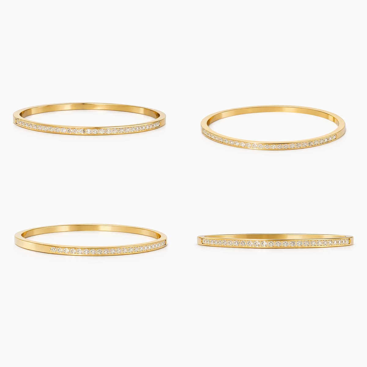 Brazalete Rígido Línea de Circonitas Oro 18K – foto 2
