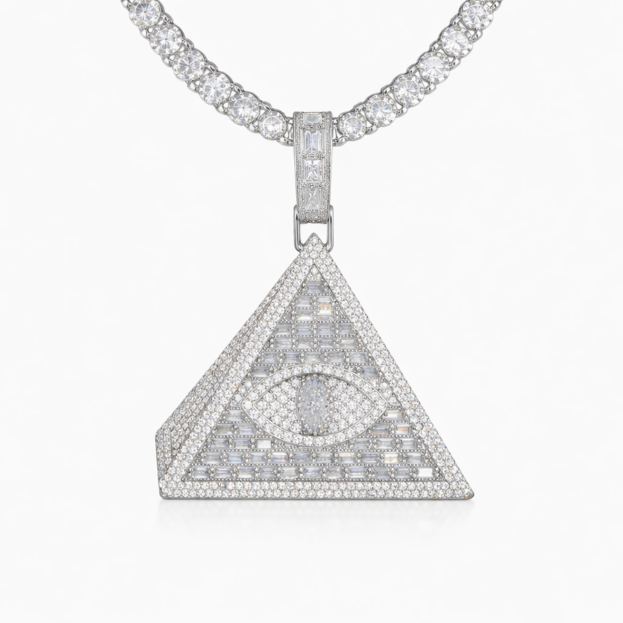 Colgante Illuminati VVS Moissanite + Plata 925 Oro Blanco