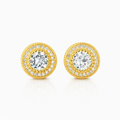 Pendientes Ice Redondo Oro 18k