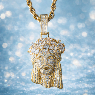 18K Gold Jesus Pendant