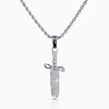 Colgante Cuchillo Oro Blanco de Ice Baby