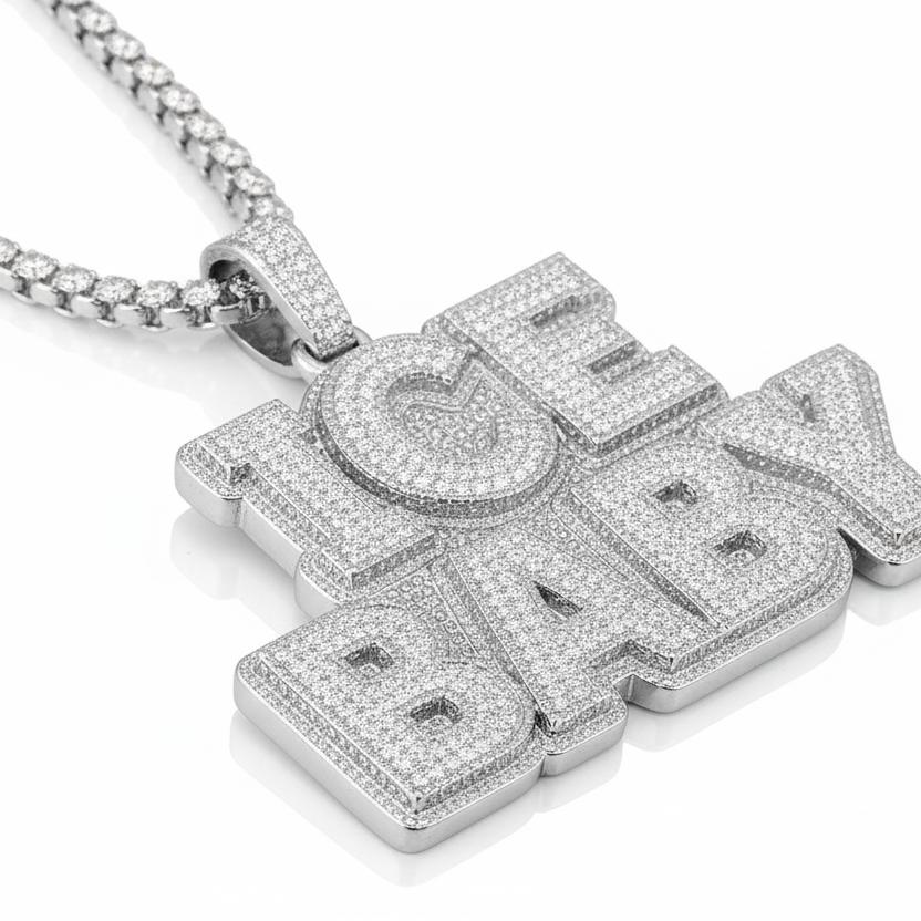 Colgante Personalizado XL Baguettes Oro