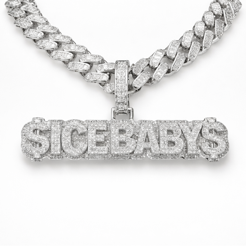 Colgante Personalizado XL Baguettes Oro