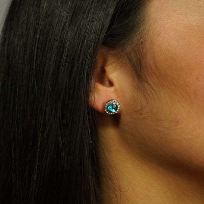 Blue Diamonds 925 Silver Earrings