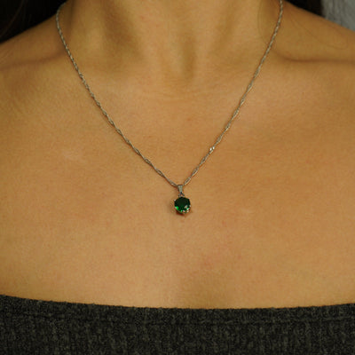 Colgante Green Ice Oro Blanco Mujer