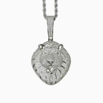 Colgante León Oro Blanco