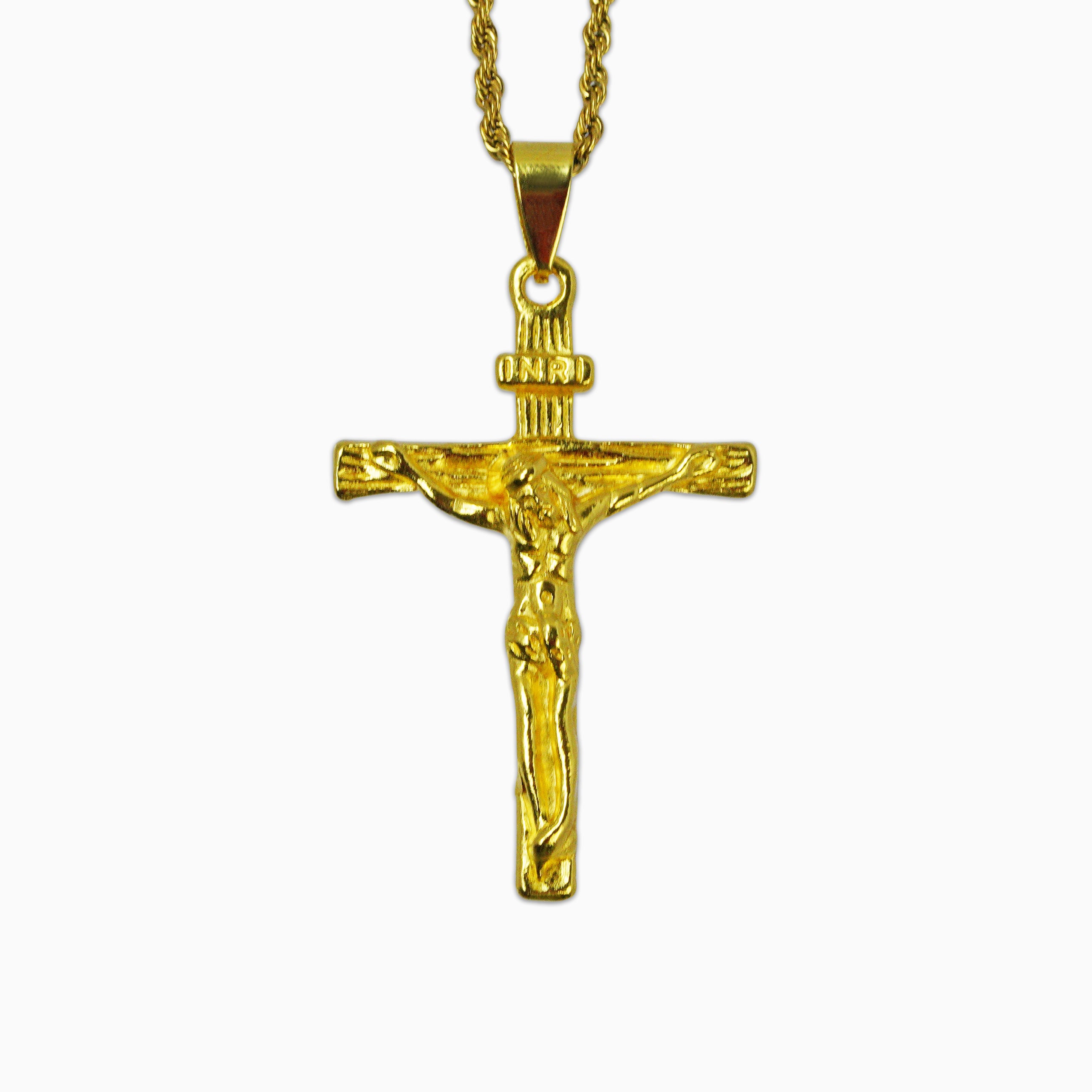 Jesus on Cross Pendant 18K Gold