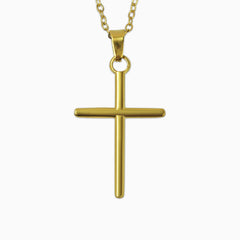 18K Gold Round Cross Pendant