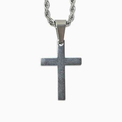 Colgante Micro Cruz Básica Oro Blanco