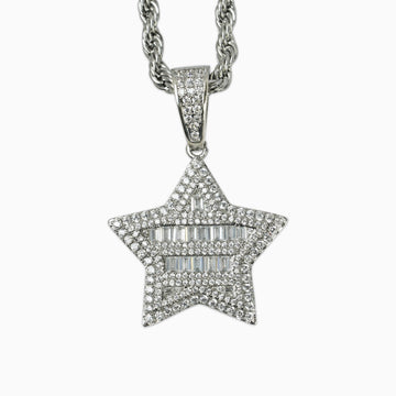 Colgante Estrella Baguettes Oro Blanco de Ice Baby