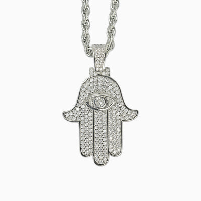 Colgante Mano de Fátima Oro Blanco