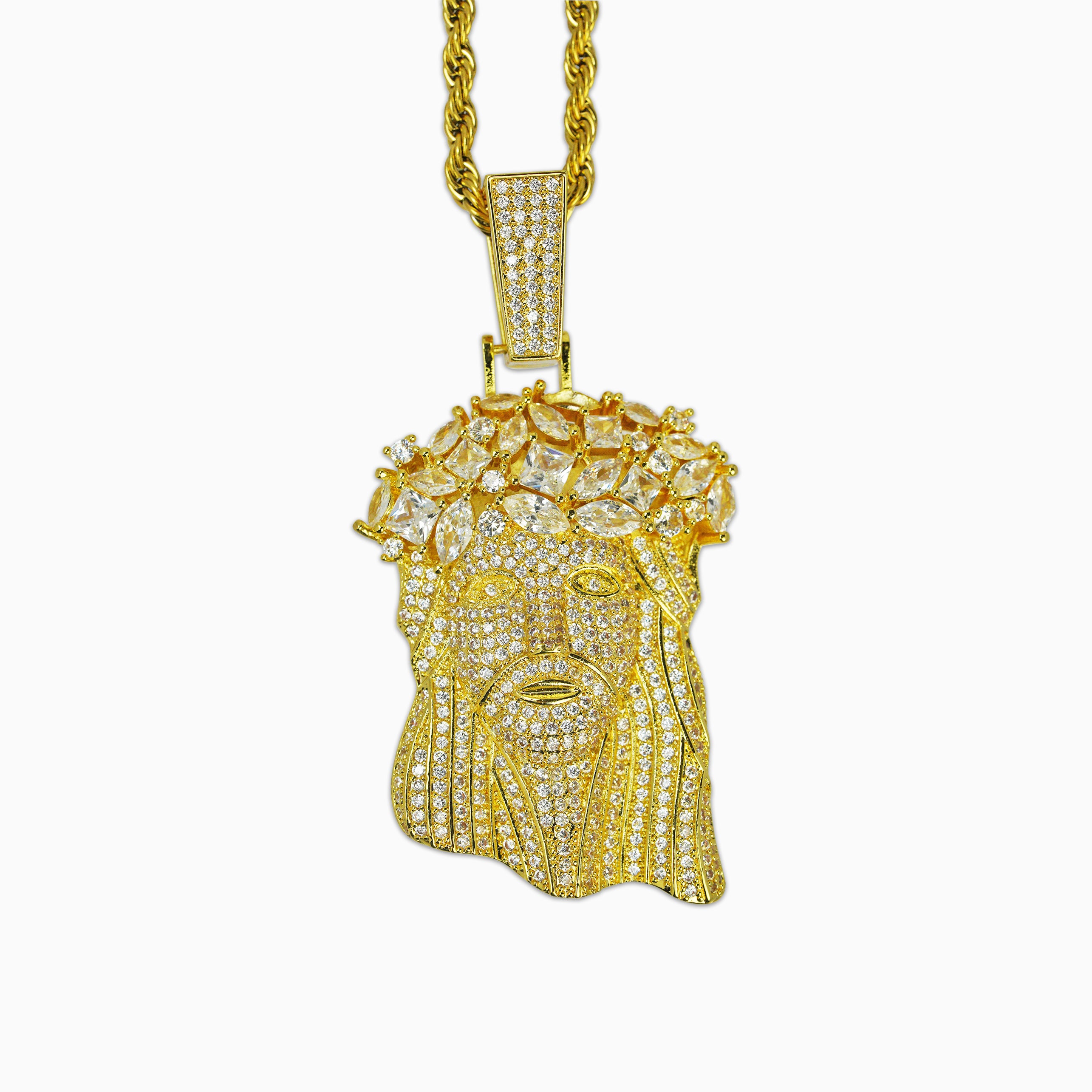 18K Gold Jesus Pendant