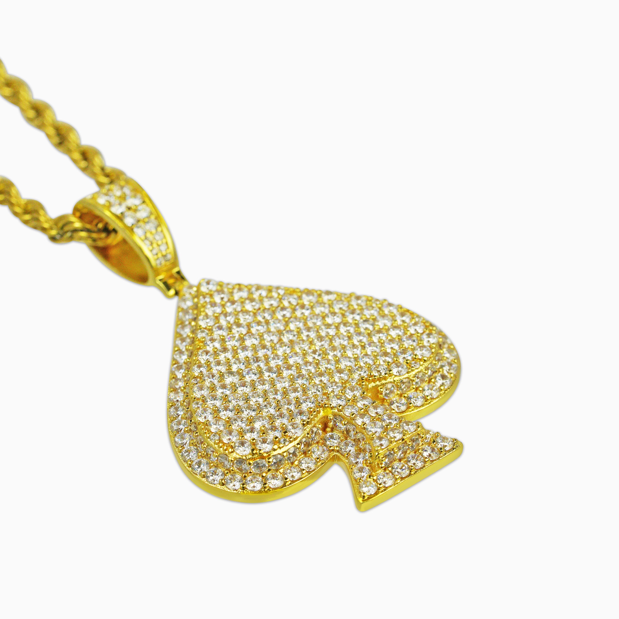 18K Gold Poker Pendant