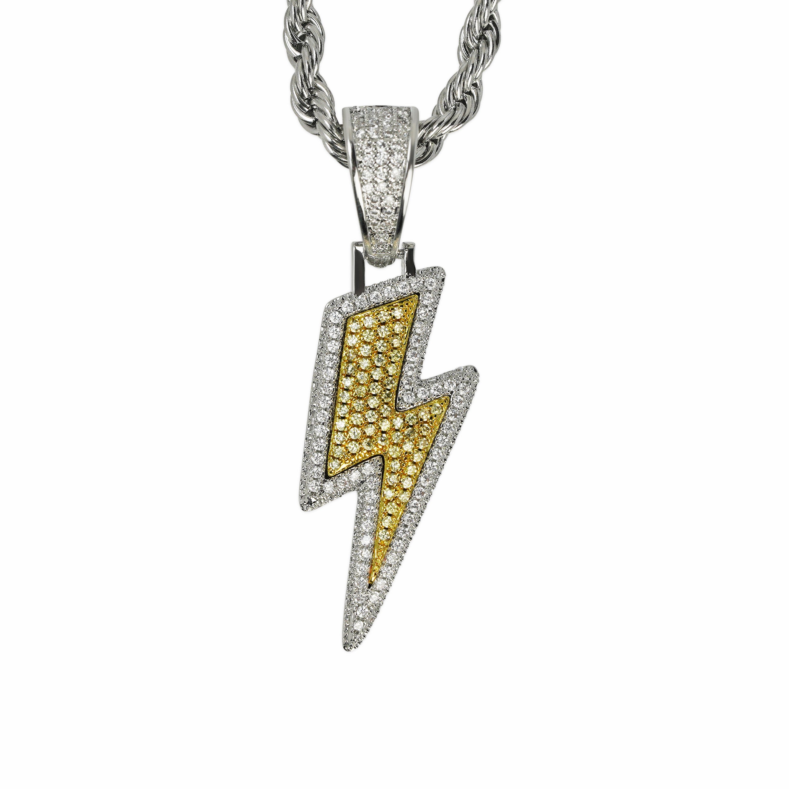 18K Gold Lightning Pendant