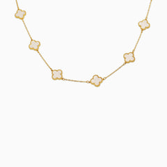 Cadena Tréboles White Gold Oro 18K