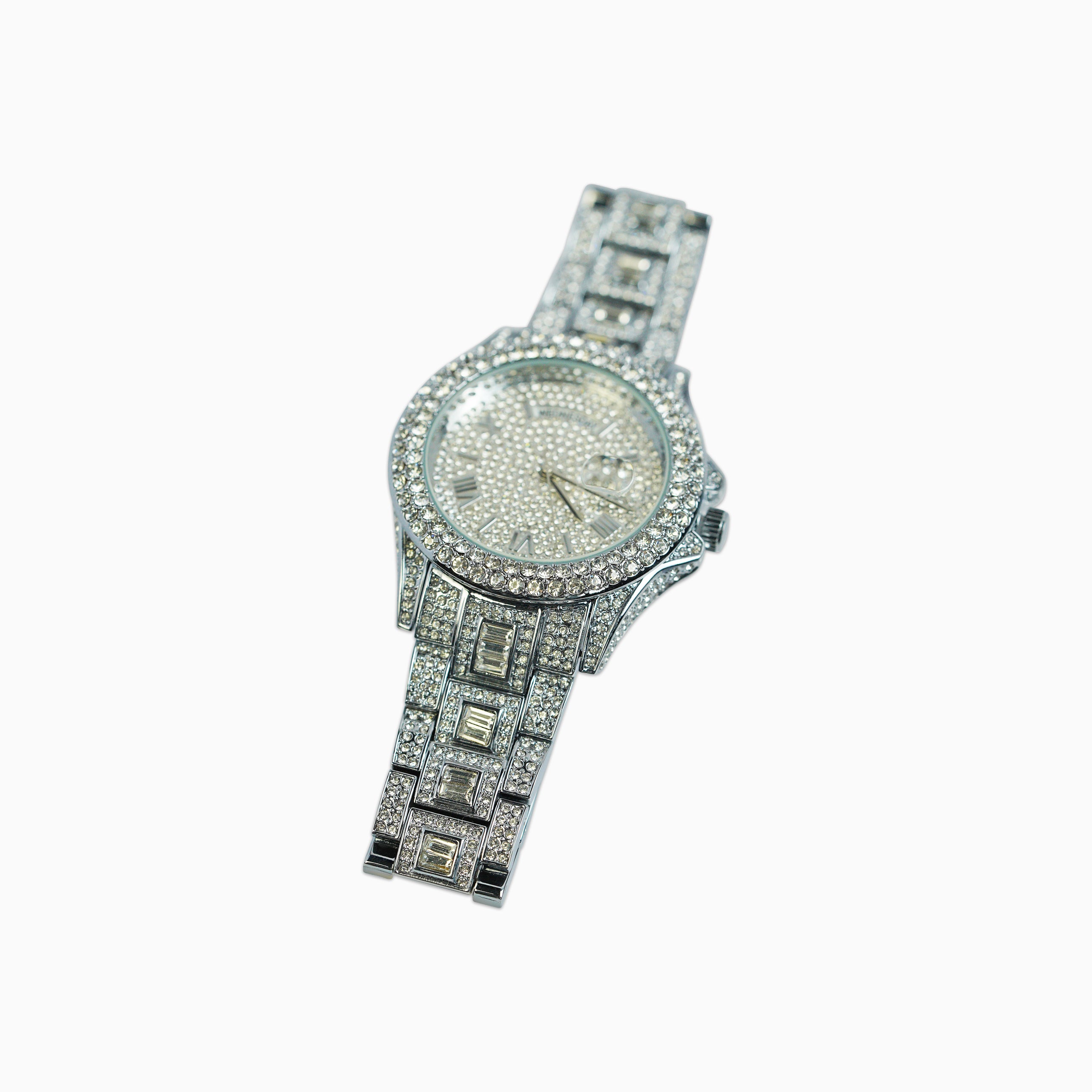 Iced Frozen White Gold Watch