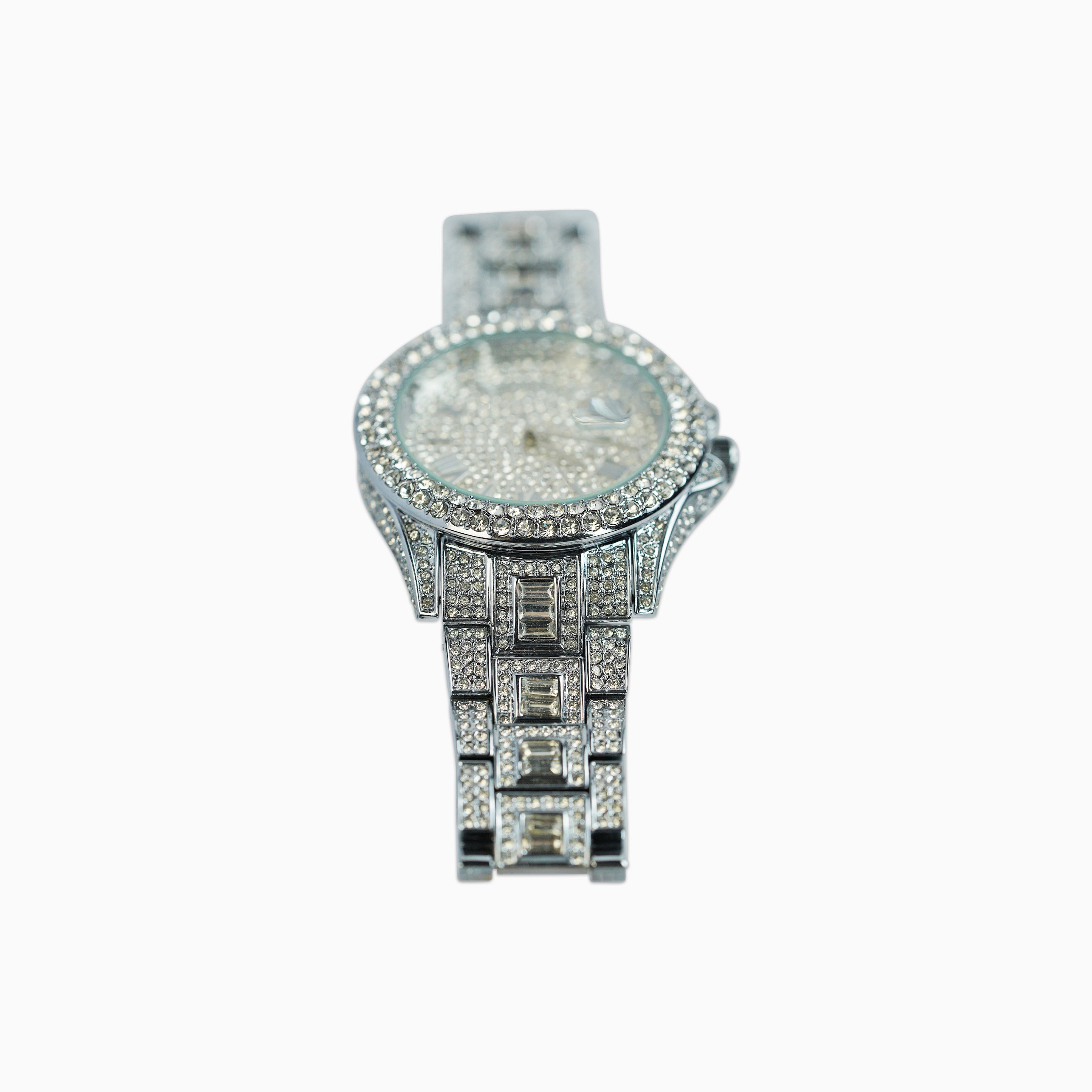 Iced Frozen White Gold Watch