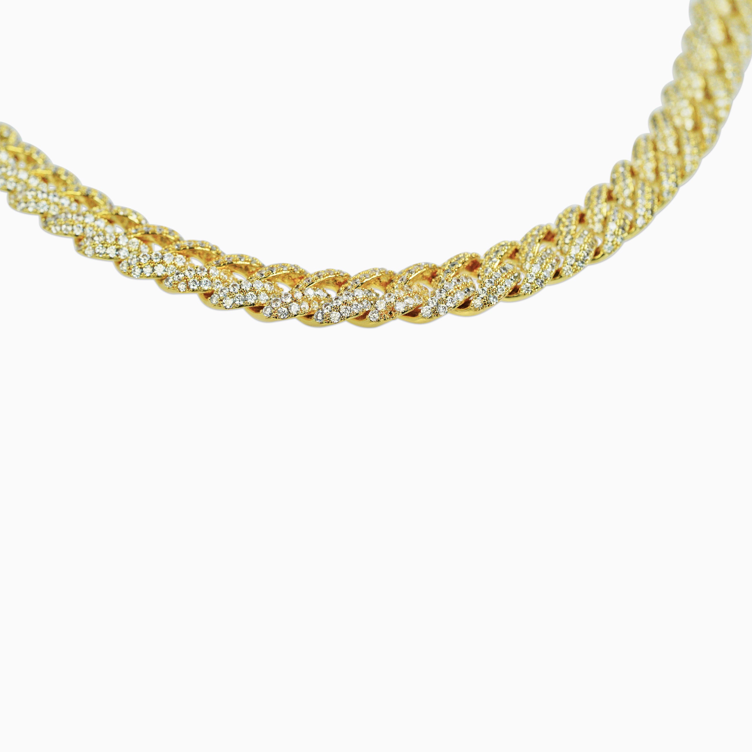 Cadena Cubana Ice 10Mm Oro 18K