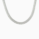 Cadena Cubana Ice 10 mm VVS Moissanite + Plata 925 Oro Blanco