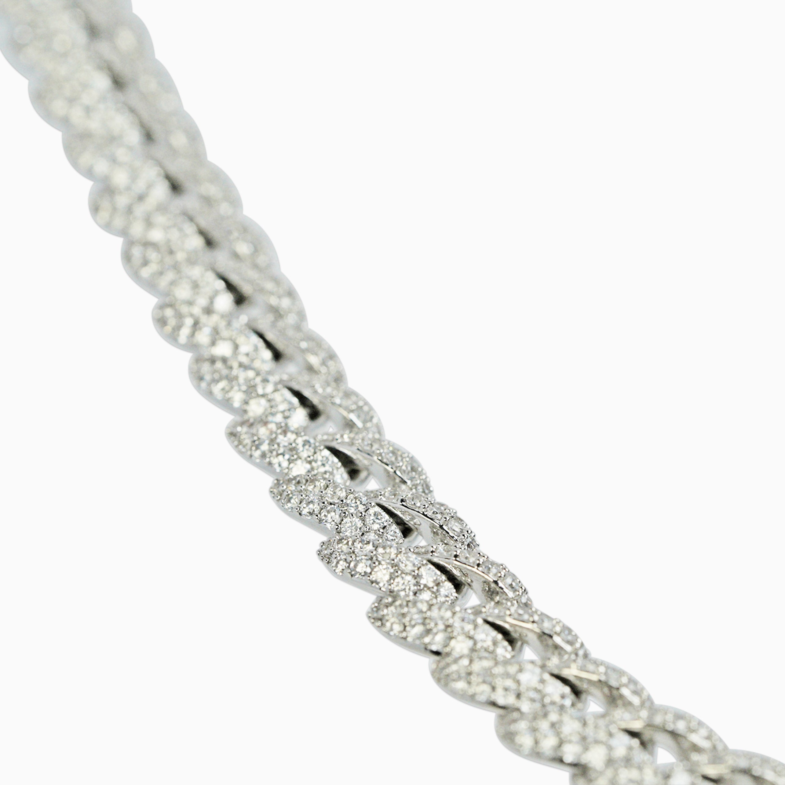 Cadena Cubana Ice 10Mm Oro Blanco