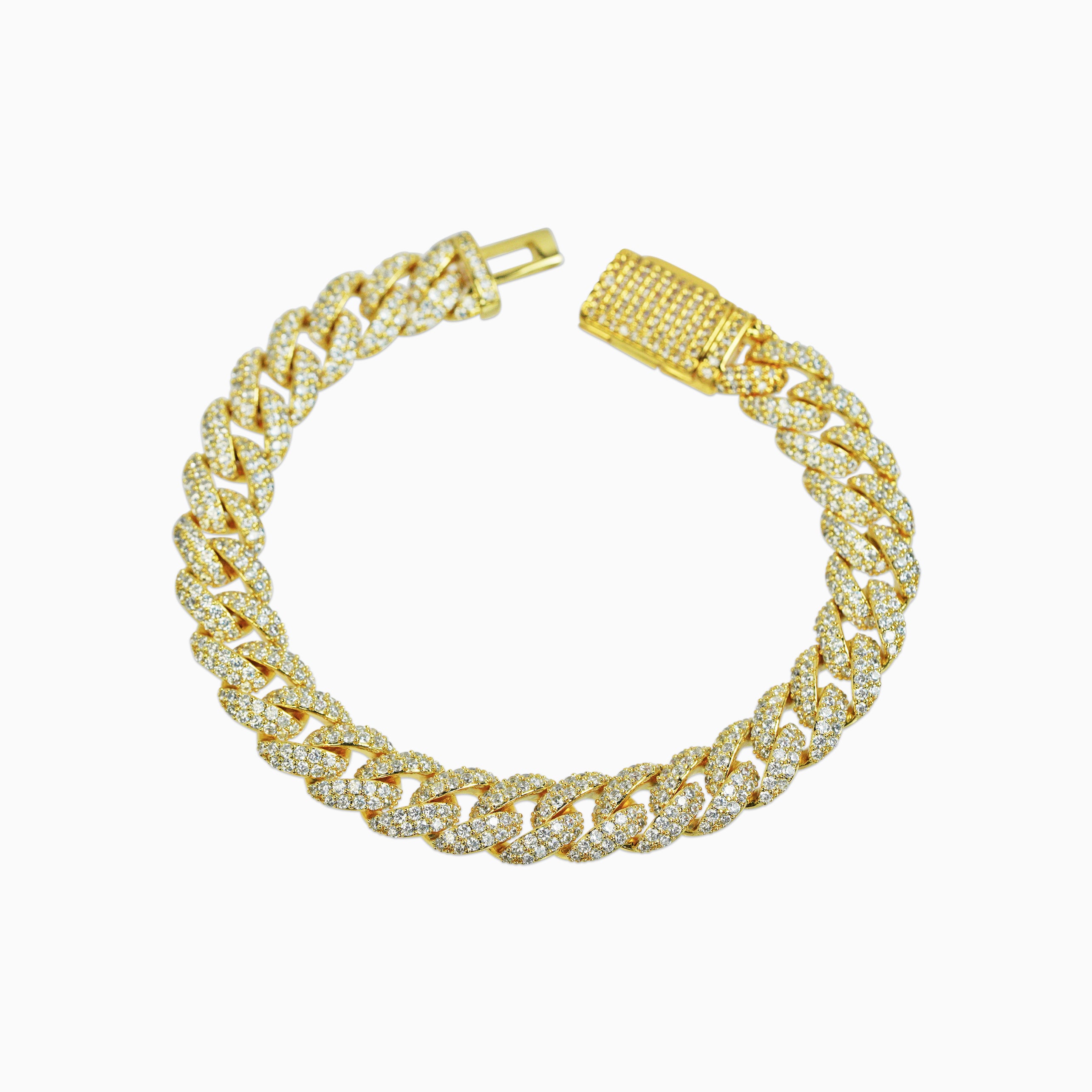 Cuban Ice Bracelet 10 mm 18K Gold