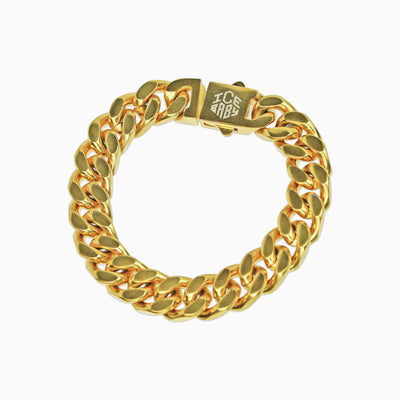 Brazalete Cubana Premium Oro 18K