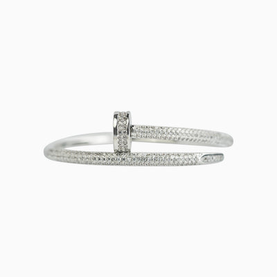 Brazalete Clavo Ice Oro Blanco