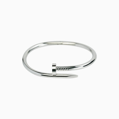 Brazalete Clavo Oro Blanco Mujer