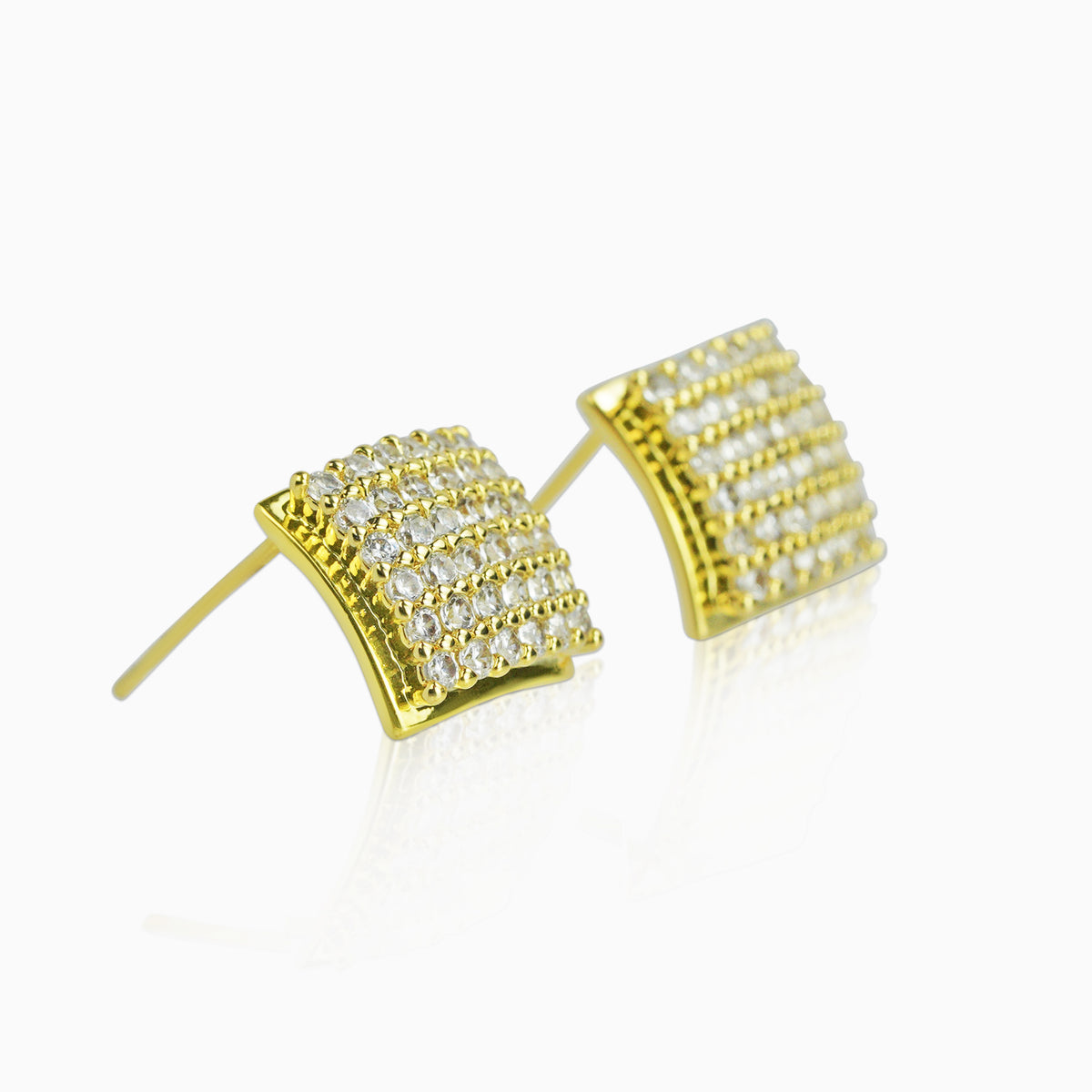 Pendientes De Tuerca De Diamantes De Imitación Cuadrados De 6 Mm De Tanzanita, Pendientes