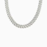 Cadena Cubana Prong 15 mm VVS Moissanite + Plata 925