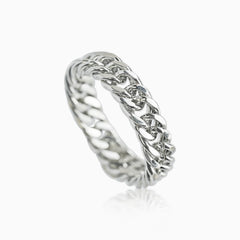 Anillo Cubana Oro Blanco