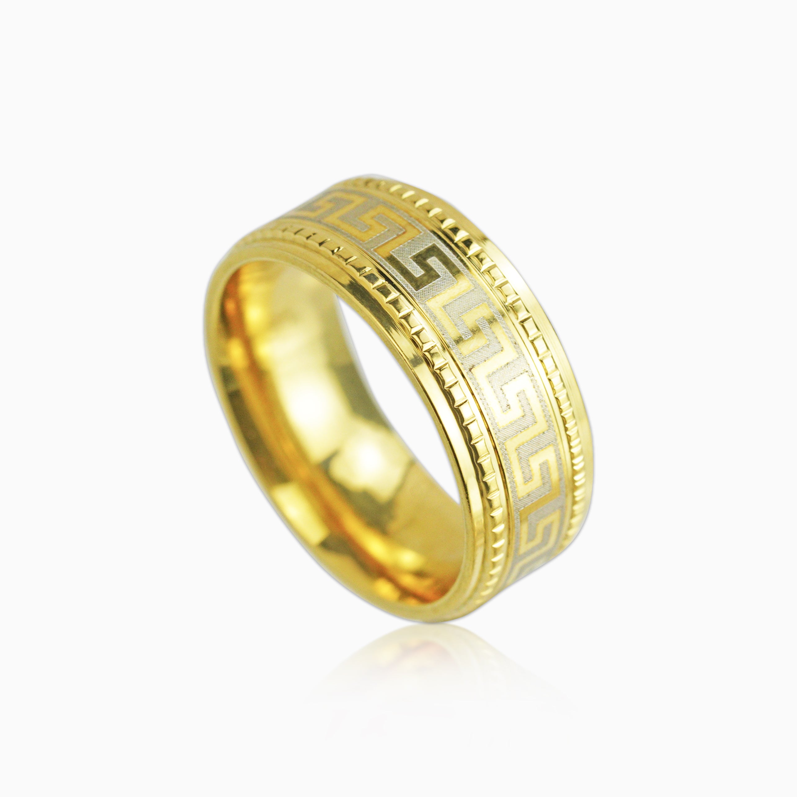 18K Gold Greek Ring