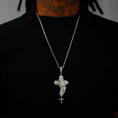 Colgante Ice Cross Oro Blanco