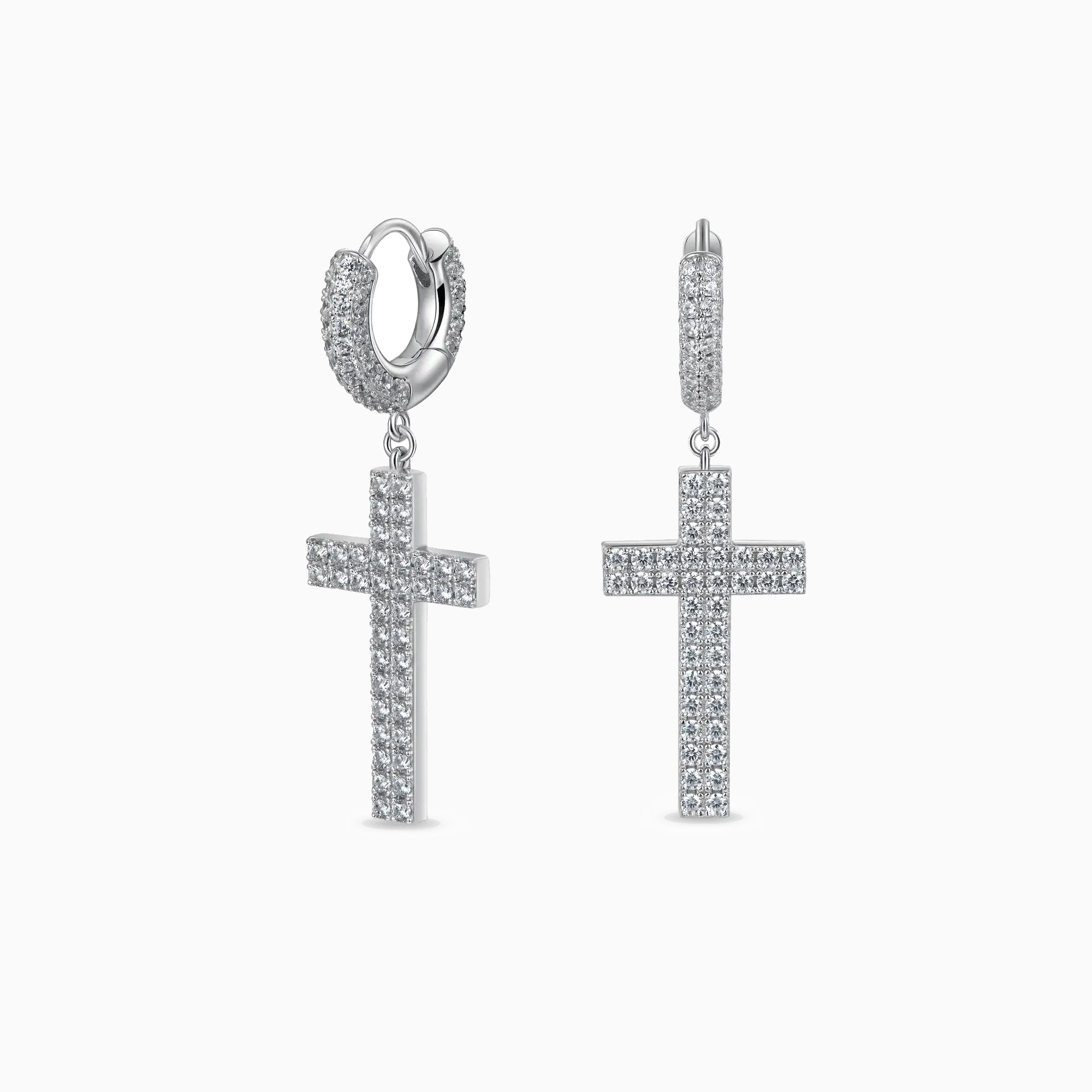 VVS Moissanite + 925 Silver Pendant Cross Earrings