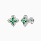 Pendientes Trébol Verde Ice Plata 925 de Ice Baby