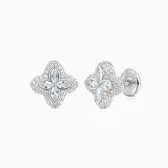 Clover Ice Earrings 925 Silver