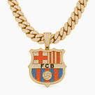 Colgante FC Barcelona VVS Moissanite + Plata 925 Oro 14K