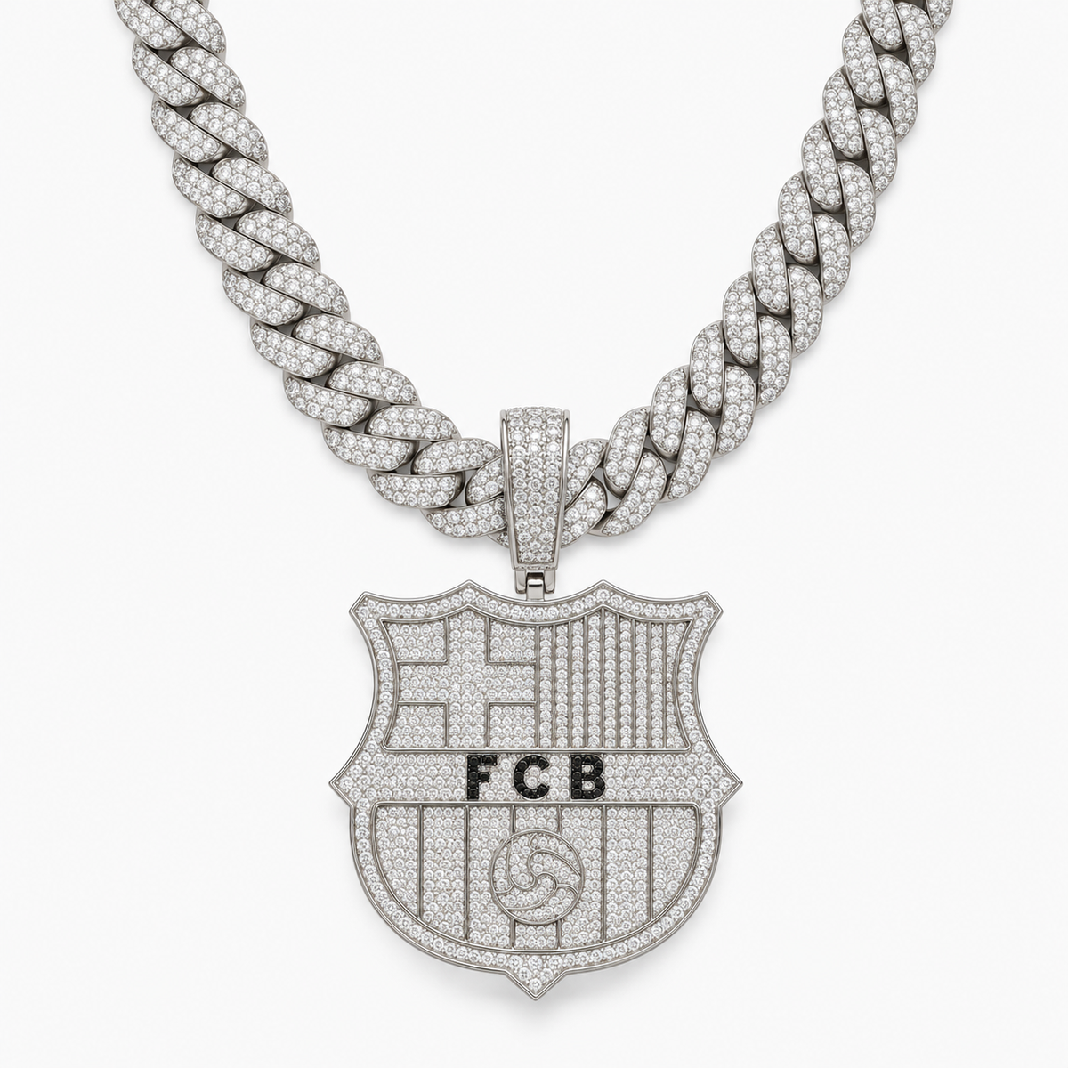 FC Barcelona Pendant – White Gold