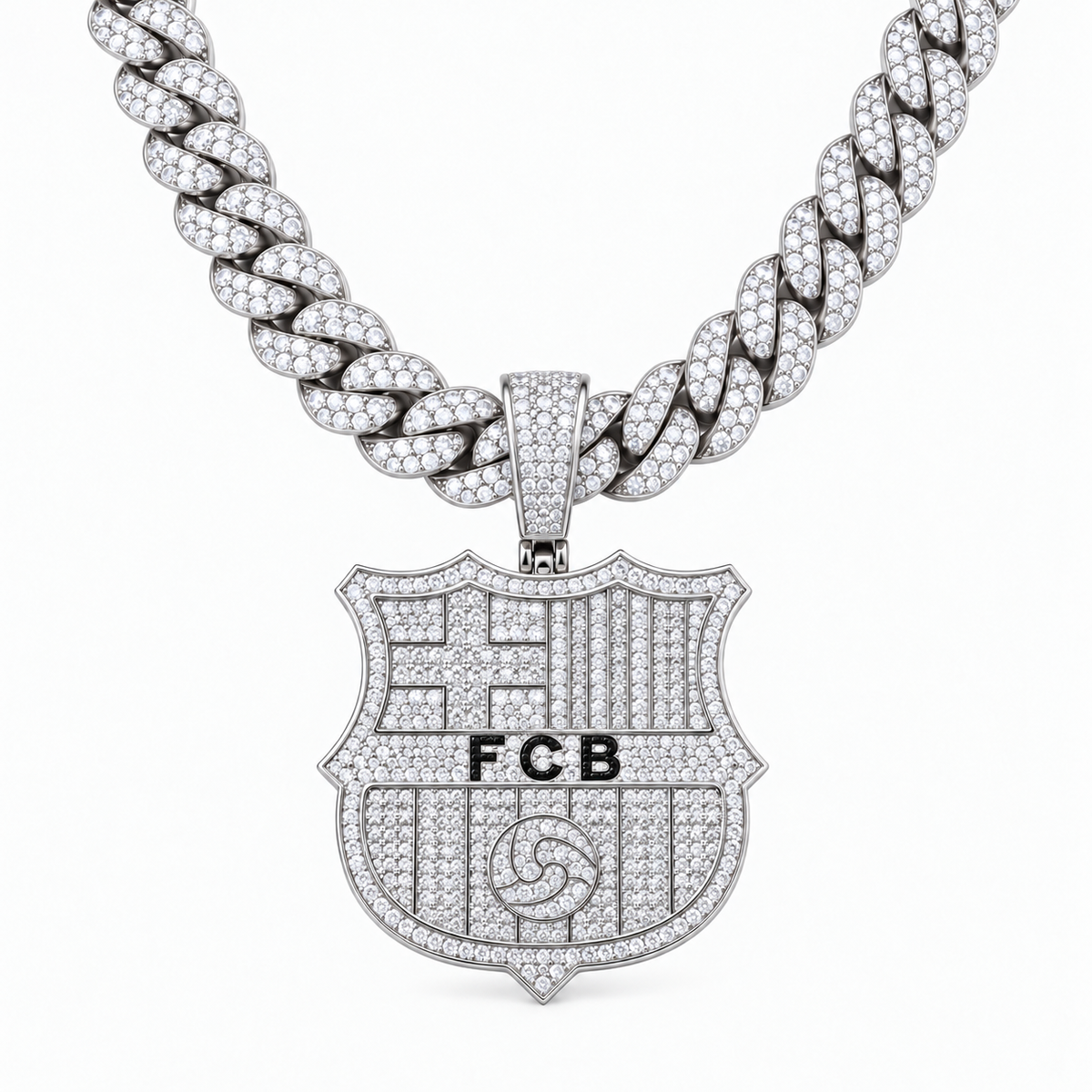 FC Barcelona Pendant – White Gold
