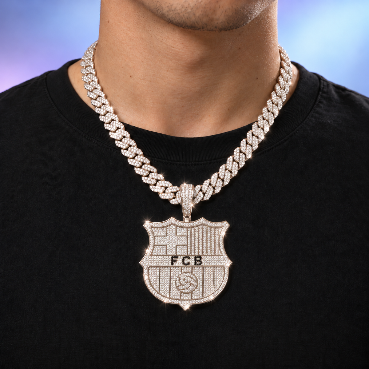 FC Barcelona Pendant – White Gold