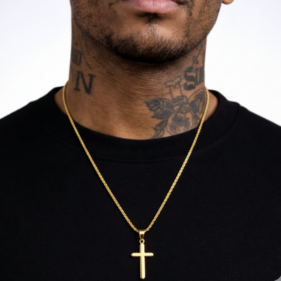 Colgante Cruz Rombo Oro 18K