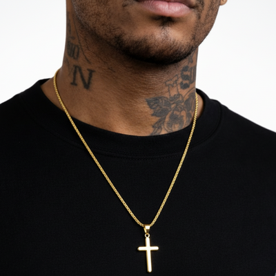 Colgante Cruz Rombo Oro 18K