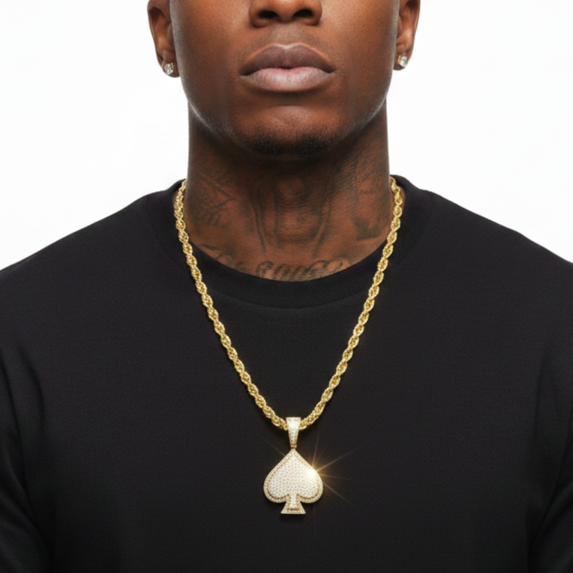 18K Gold Poker Pendant