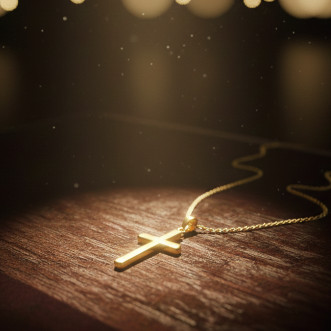 Colgante Cruz Rombo Oro 18K