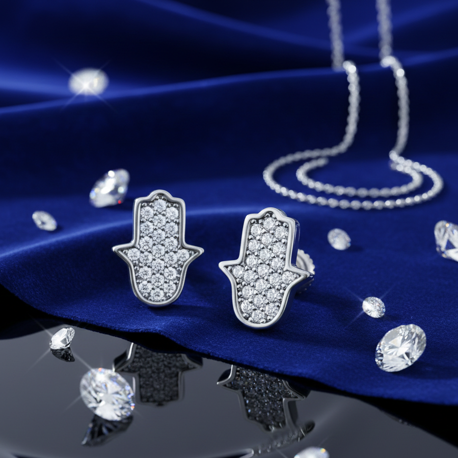 Pendientes Ice Manos Plata 925