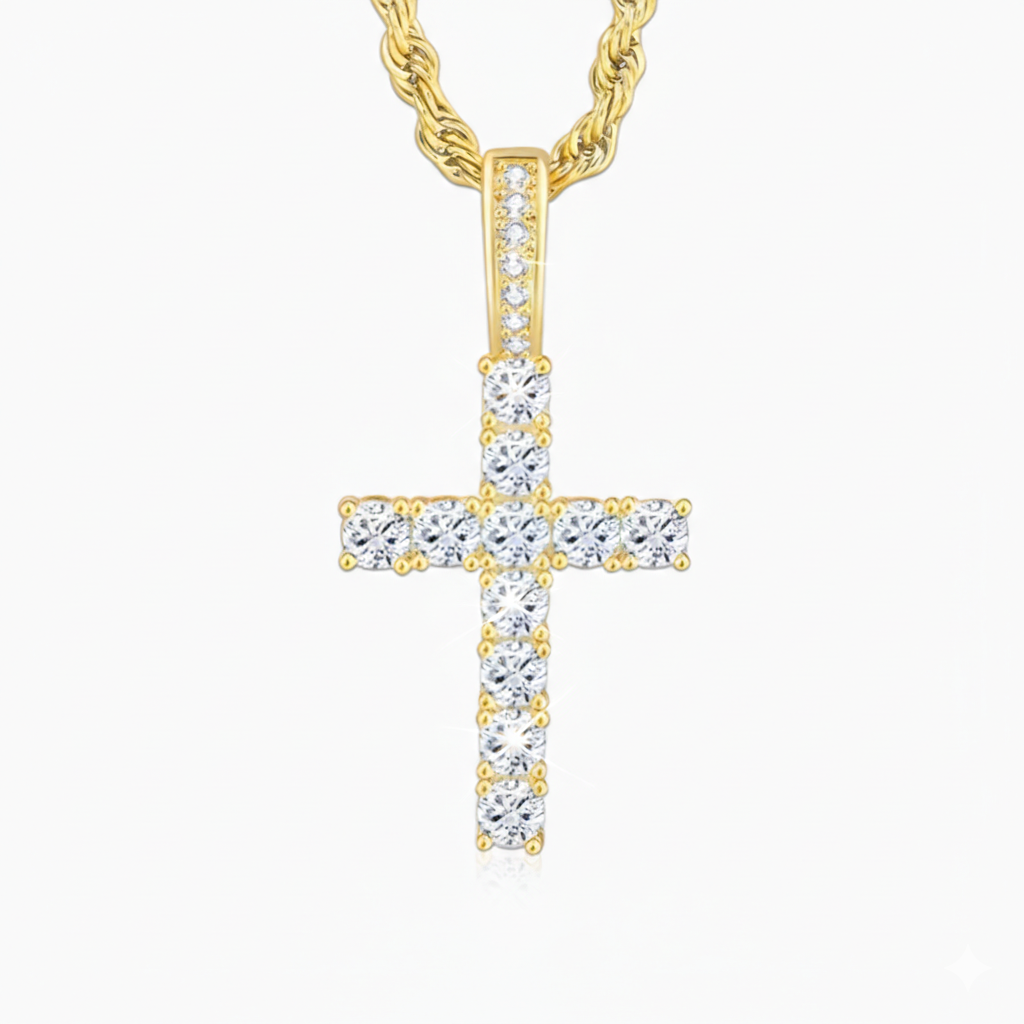 18K Gold Cross Pendant