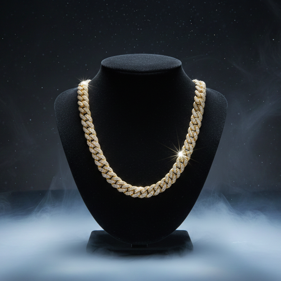 Ice Cuban Chain 10mm 18K Gold
