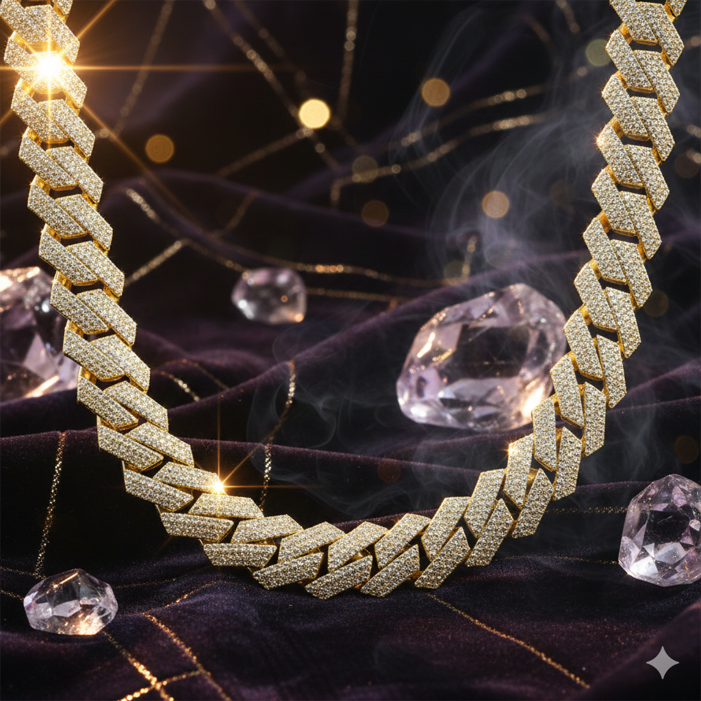 Premium 20mm 18K Gold Prong Cuban Chain