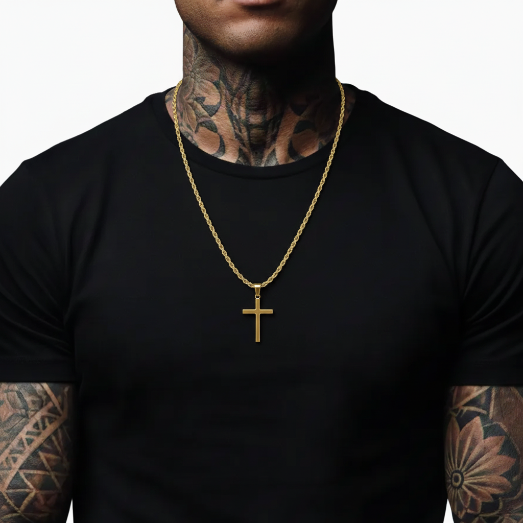 18K Gold Basic Micro Cross Pendant